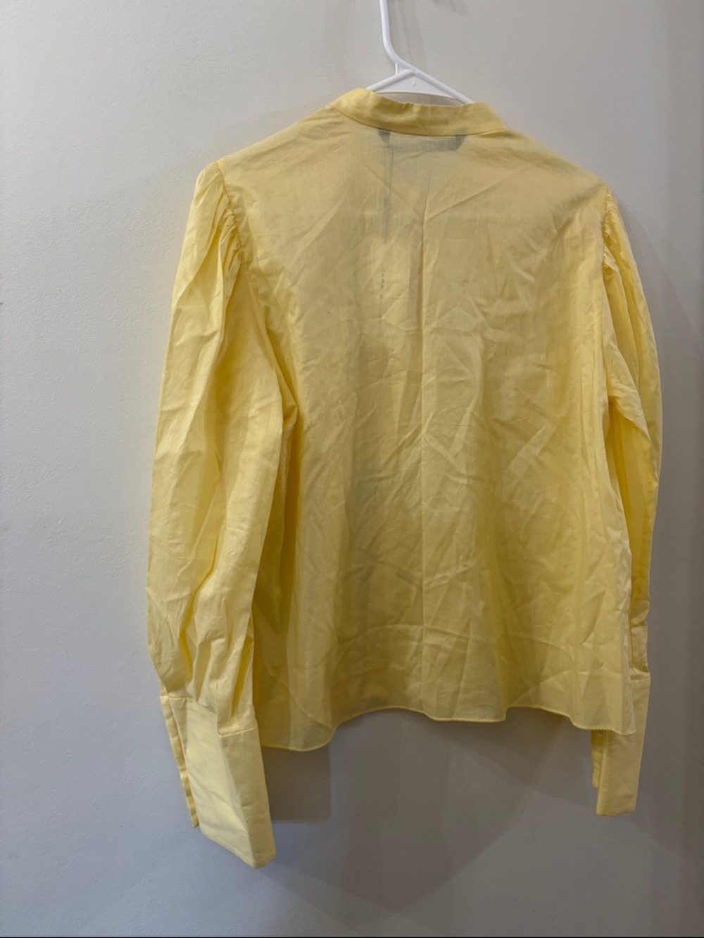 Zara Pale Yellow Pintuck Button-Front Blouse - NWT - large - 100% cotton - Picture 6 of 6
